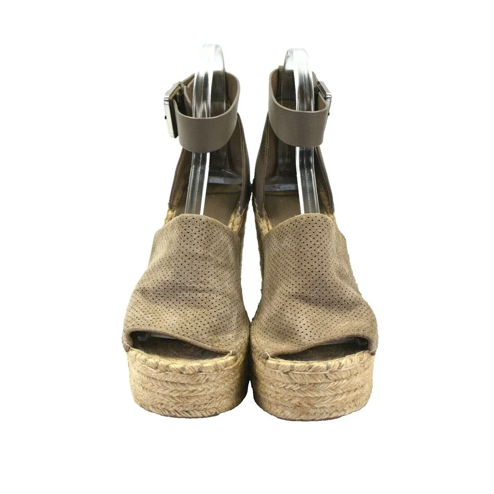 Marc Fisher Adalyn Women's Size 8 M Espadrille Wedge Sandals Peep‎ Toe Suede